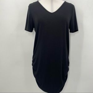 NWT Pinkblush maternity side ruching black shirt